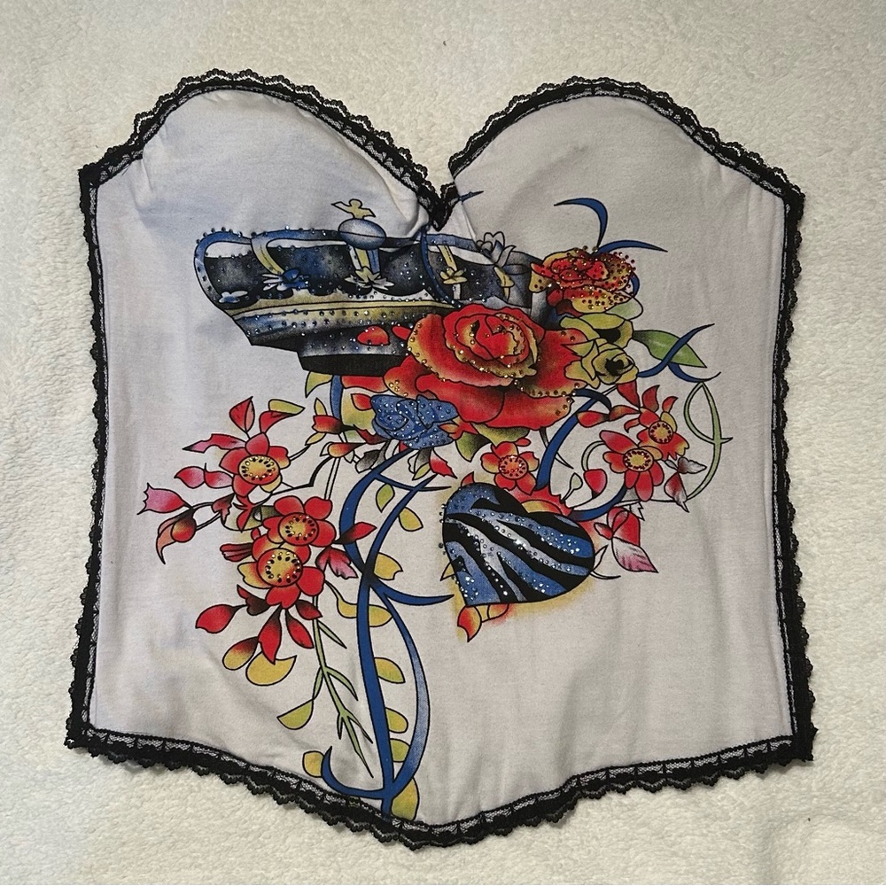 🔥 Ed Hardy-Inspired Y2K Corset Top 🔥